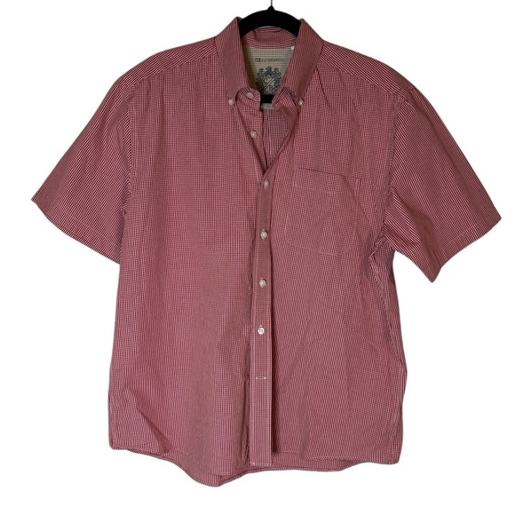 Cutter & Buck Red Checked Short Sleeve Casual Shirt Sz L - Picture 1 of 7